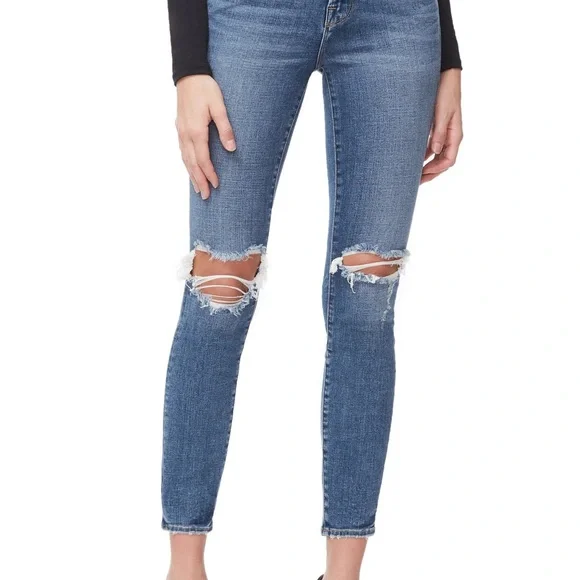 Good American Good Legs Crop High Waist Skinny Jeans Blue261 Size 6/28 - Picture 6 of 7